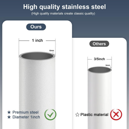 DIIG Sliding Door Security Bar，17.7-50.5inch Adjustable Locking Window Safety Bar with Rubber Tips,Diameter 1inch Window Security Bar for Home Apartment Travel (White)