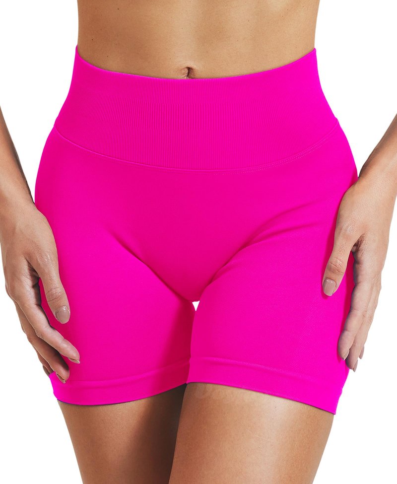 VOYJOY Women Workout Impact Shorts 2.5"/ 3.6"/ 4.5"/ 6" Scrunch Butt Lifting Gym Seamless Booty Biker Shorts Bright Fuchsia