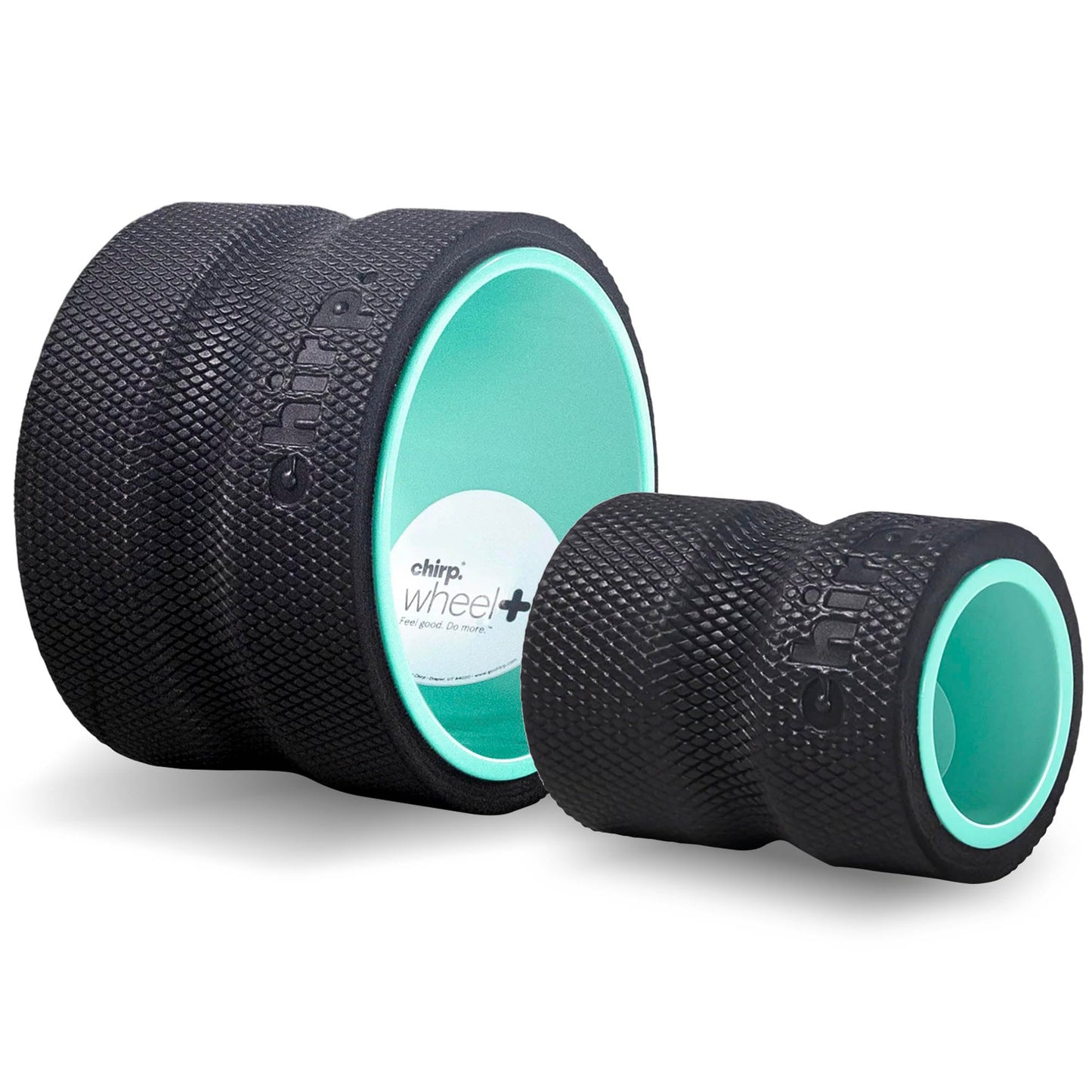 Chirp Wheel Foam Roller - Targeted Back & Neck Pain Relief, Muscle Massage, Trigger Point Therapy, High-Density Foam Tool for Physical Therapy, Stretching & Exercise, 500lbs Capacity, 2-Pack Mint