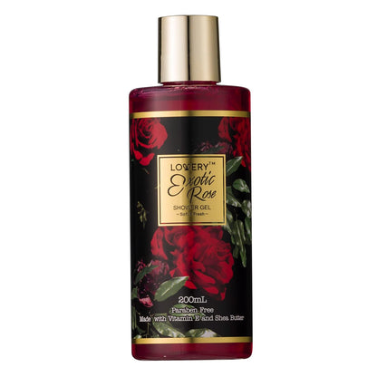Valentine's Day Gift Basket for Her - Exotic Rose & Spa Bath & Body Set for Women, Anniversary & Birthday Gift with Body Scrub, Bubble Bath, Lotion & More