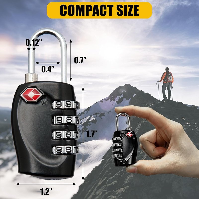 TSA Approved Gun Case Locks - 4 Digit Combo Padlocks for Pistol & Revolver | 2 Pack
