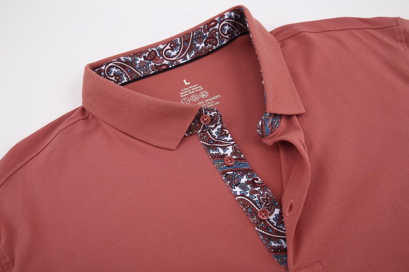 Alex Vando Mens Polo Shirts Short Sleeve Regular Fit Fashion Designed Shirt,Vermilion,XL