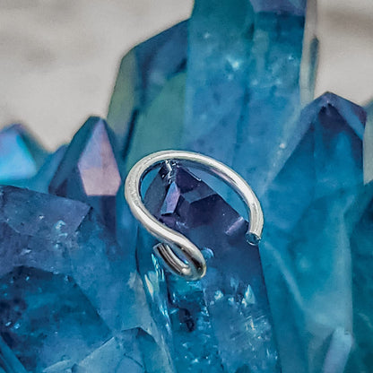 EnCharmed Fake Clip On Nose Ring 20g - Tiny Faux Piercing Hoop - No Piercing Needed (925 Sterling Silver)