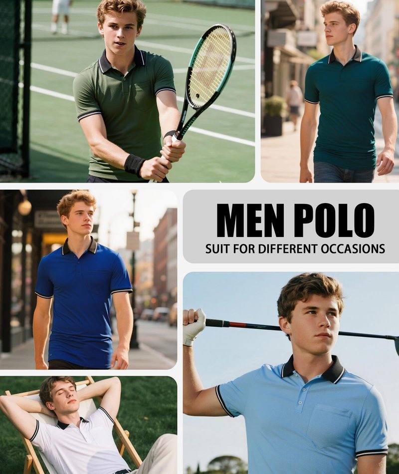 ZITY 3 Pack Men Polo Shirts Short Sleeve with Pocket Sport Wicking Shirts for Men Casual Athletic Collared T-Shirts