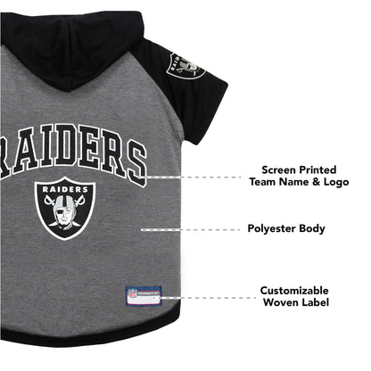 Pets First NFL Oakland Raiders Hoodie for Dogs & Cats. | NFL Football Licensed Dog Hoody Tee Shirt, Small| Sports Hoody T-Shirt for Pets | Licensed Sporty Dog Shirt