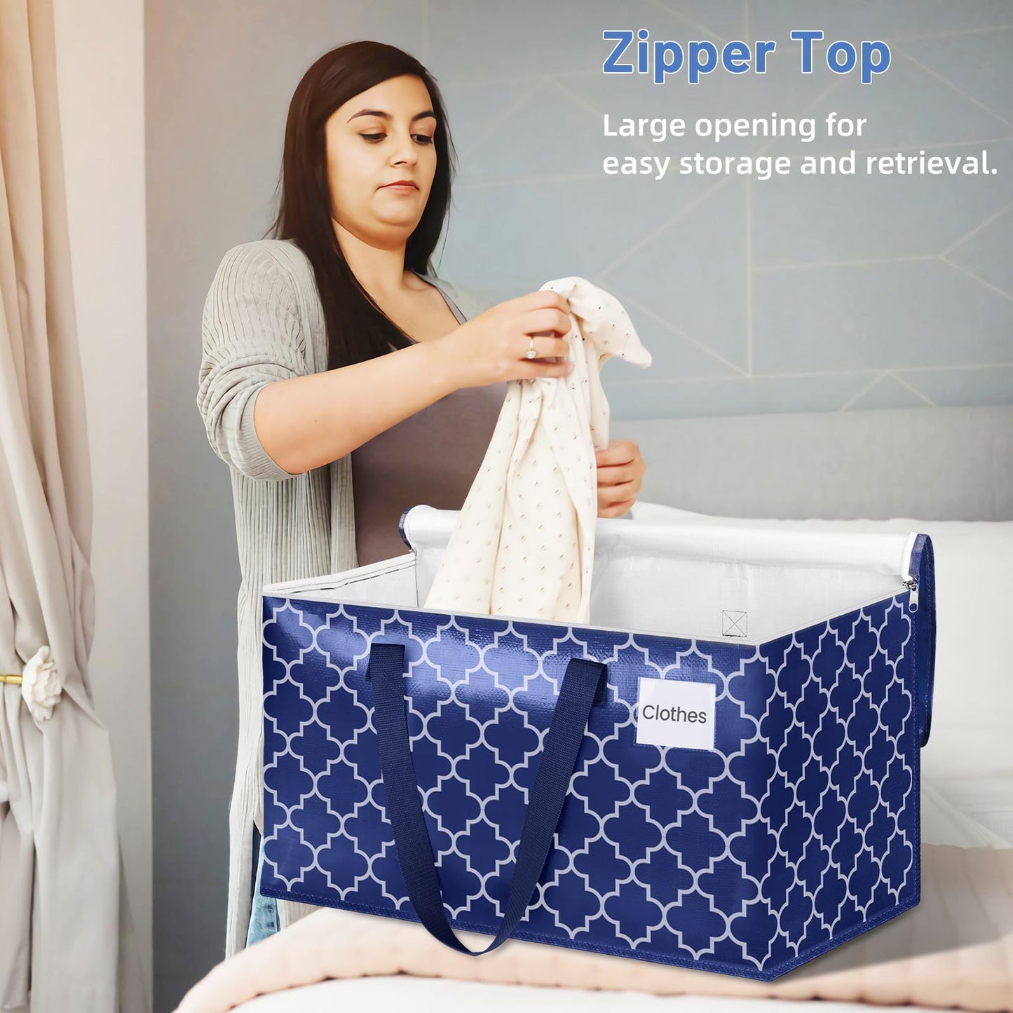 Fabspace Moving Bags, Extra Large Moving Supplies, Heavy Duty Storage Bags, Packing Bags with Reinforced Zippers & Handles, Collapsible Packing Boxes, Storage Totes for Moving, Packing, 88L, 8 Packs