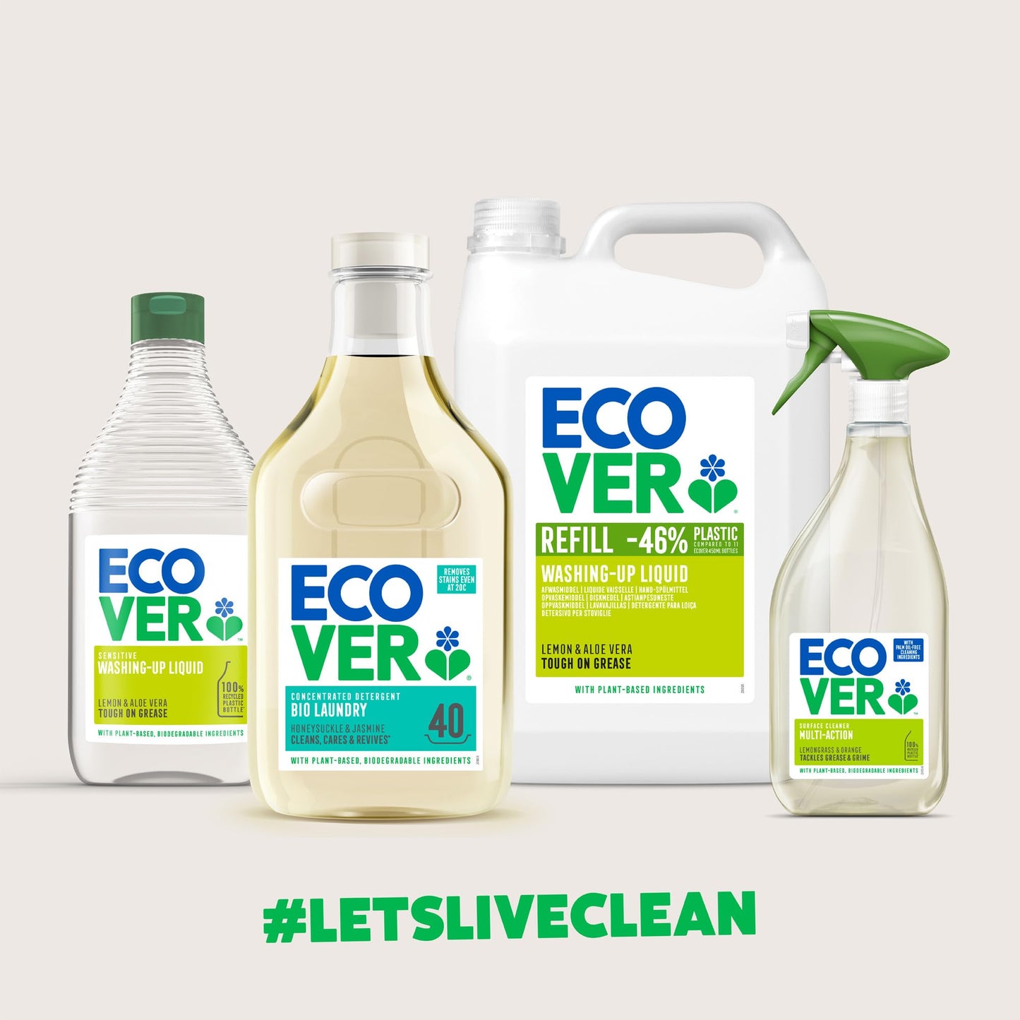 Ecover Non Bio based Laundry Washing Liquid, Lavender & Eucalyptus, 56 Washes, 5L