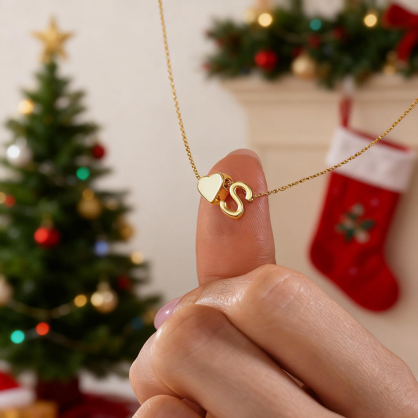 Turandoss Heart Necklaces for Women Trendy, 18K-Gold-Plated Tiny Heart Initial K Dainty Christmas Gifts Initial Necklaces for Women Jewelry