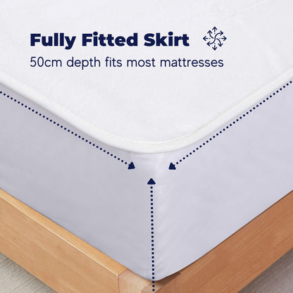 Dreamaker Dual Control Washable Fitted Electric Blanket 3 Heat Setting Safety Overheat Protection Machine Washable Underblanket White Queen