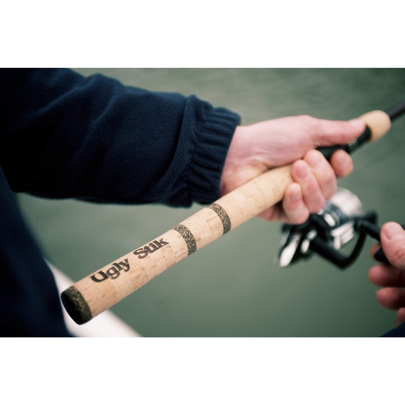 Ugly Stik 7’ Elite Spinning Fishing Rod and Reel Spinning Combo, Ugly Tech Construction with Clear Tip Design, 7’ 2-Piece Fast Action Rod