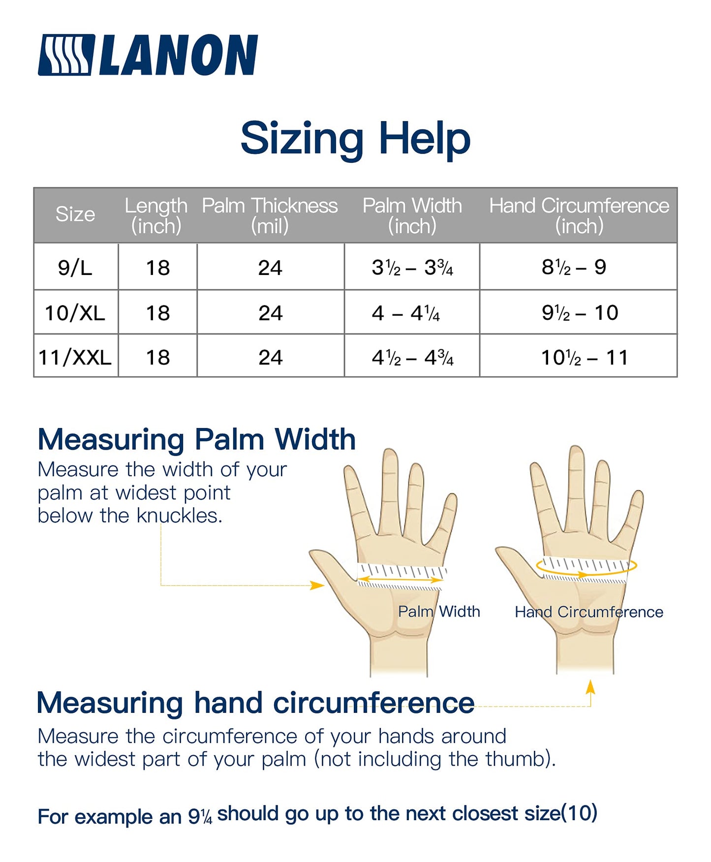LANON Nitrile Chemical Resistant Gloves, Reusable Heavy Duty Safety Work Gloves, Acid, Alkali and Oil Protection, 18" Length, Non-Slip, X-Large