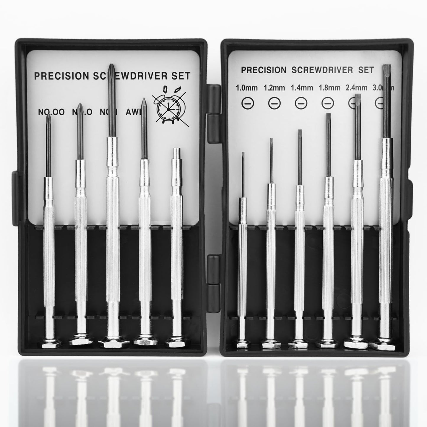 11PCS Small Precision Screwdriver Set, Premium Mini Screw Driver Set Kit, 6 Different Sizes of Flat Head Philips Screwdrivers for Watch, Eyeglasses, Electronics, Repair Box