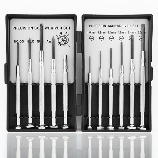11PCS Small Precision Screwdriver Set, Premium Mini Screw Driver Set Kit, 6 Different Sizes of Flat Head Philips Screwdrivers for Watch, Eyeglasses, Electronics, Repair Box