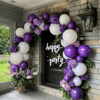 Bezente Dark Purple Latex Party Balloons - 100 Pack 12 inch Round Helium Purple Balloons for Wedding Graduation Halloween Birthday Party Backdrop Decorations