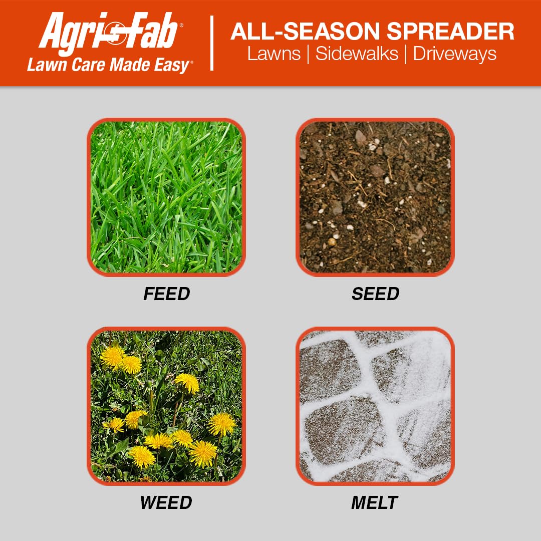 Agri-Fab 45-0639 25 lb. Handheld Bag Seeder Spreader with Waterproof Bag, Enclosed Gears, Adjustable Shoulder Strap, Rear Baffle, Orange