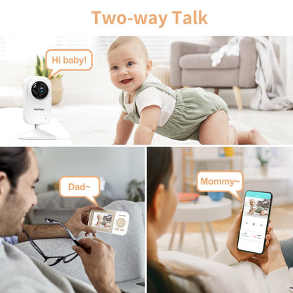 ebemate Video Baby Monitor Camera with 2 Camera,2.8" LCD Screen Video & Audio No Glow Night Vision,2-Way Talk Audio Cam Baby Monitoring 1200FT Range EBE28-2