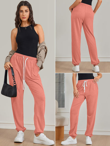 ATHMILE Halloween Clothes Sweatpants for Women with Pockets-Lounge Womens Pajams Pants-Womens Running Joggers Fall Clothes Outfits 2025 Orange Pink