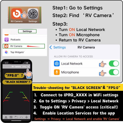 EWAY WiFi Magnetic Hitch Wireless Backup Rear/Front View Camera Rechargeable Battery for Easy Hitching of Gooseneck Horse Boat Travel Trailer/Fifth Wheels/RV/Camper Reverse for iPhone iPad Android