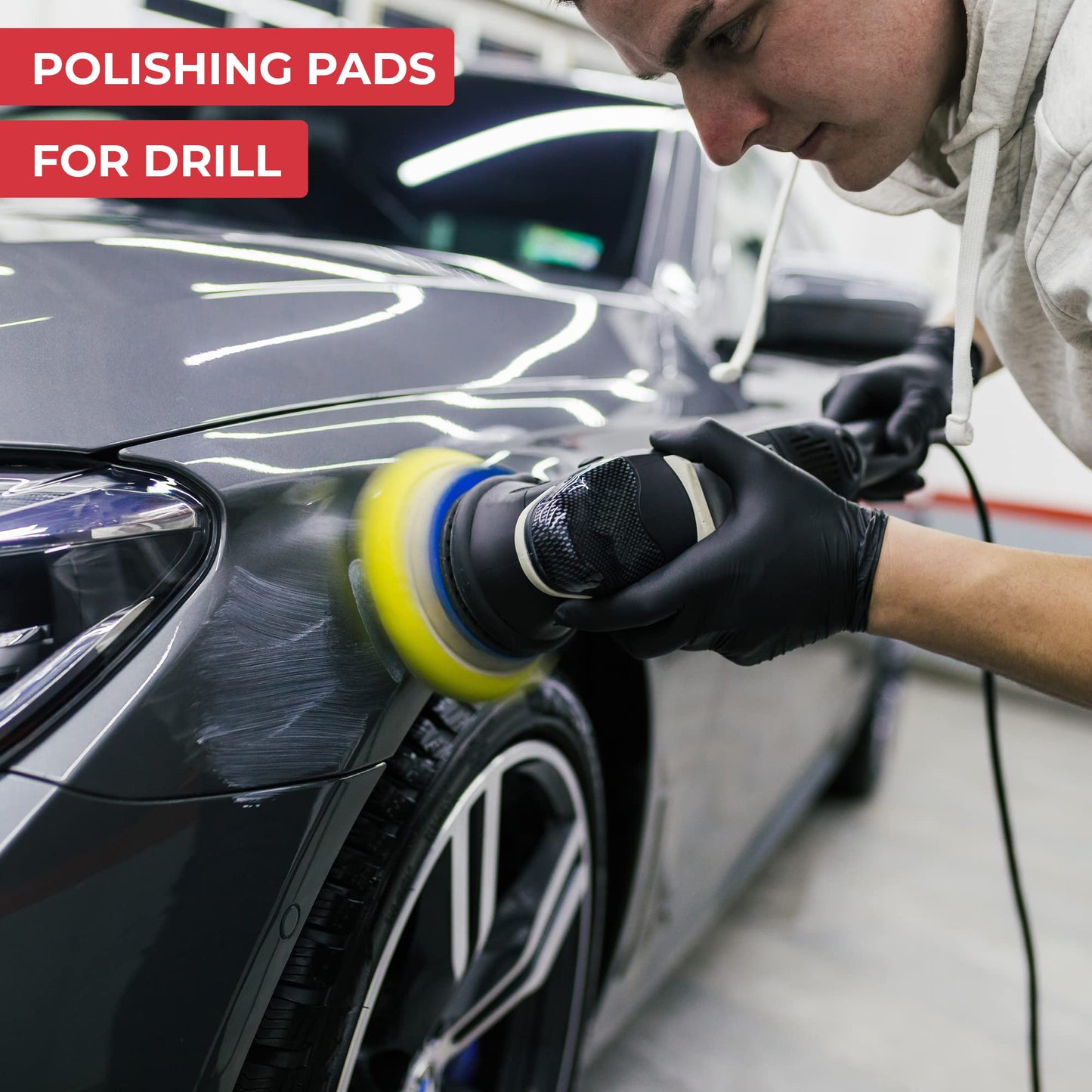 GADLANE Car Polishing Pads for Drill - 25 PCS Buffing Attachment for M10 Drills, Cordless Screwdrivers and Polishing Machines - Assorted Levels of Softness (Drill Not Included)