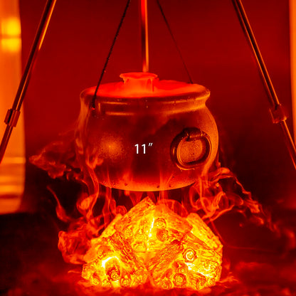 GLOCAMPING 5 in 1(11",7.4”, 5.5”, 3.7”, 2.8”) Package Large Black Plastic Witch Cauldron Kettle, Candy Holder, Party Favor Decoration for St. Patrick’s Day & Halloween