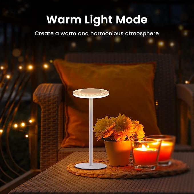 LOFTEK Cordless Table Lamps Set of 2, Rechargeable Table Lamp, Up to 55 Hrs Ultra-Long Battery Life, Eye-Friendly, Touch Dimming, Portable Wireless Ambient Lighting (Pure White, 2 Pack)