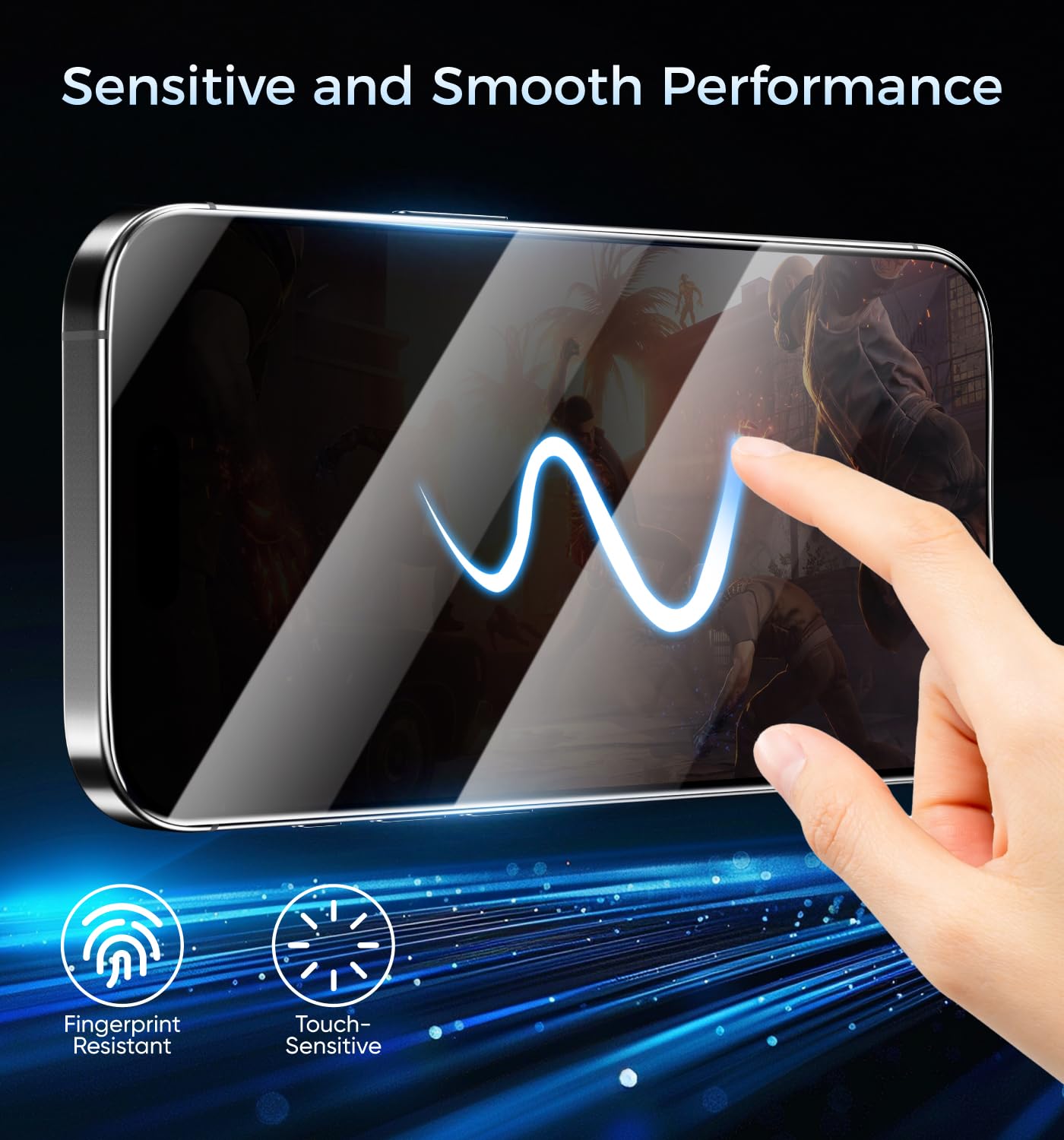 MAGIC JOHN 3rd Gen Upgraded for iPhone 16ProMax Privacy Screen Protector 6.9 Inch,25°Anti-Spy Screen,Shockproof Tempered Glass,Auto Dust-Removal,Bubble Free,Easy Installation,2 Pack