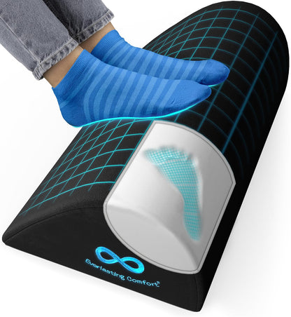 Everlasting Comfort Foot Rest Under Desk – Comfortable Memory Foam Footrest for Office & Home, Washable Cover, Non Slip Base, Adjustable Rocking Leg Rest, Gaming Desk Accessories