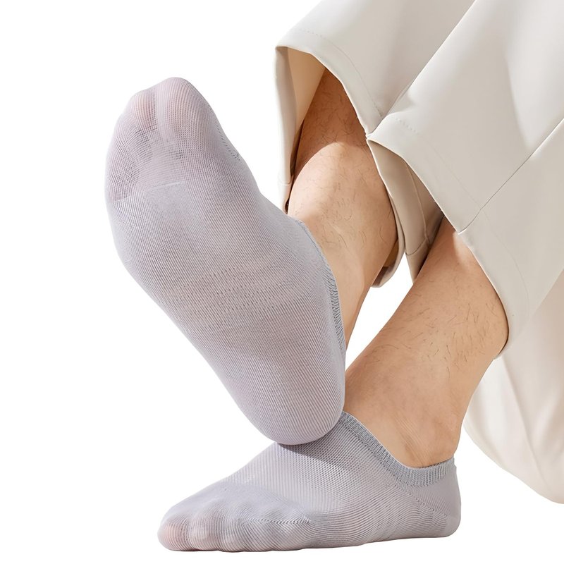 Antcherabo No Show Trainer Socks Mens, 8 Pairs Invisible Low Cut Thin Breathable Casual Short Mesh Socks with Heel Grip
