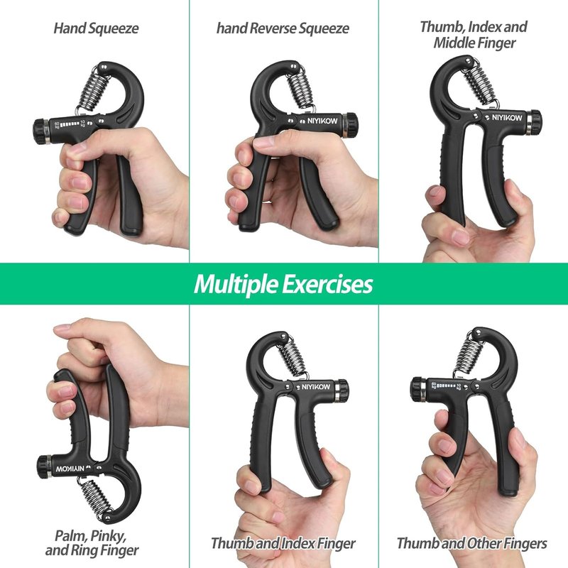 NIYIKOW Grip Strength Trainer - Adjustable Hand Grip Strengthener for Forearm & Finger Strength | Ideal for Musicians & Athletes