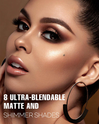 HOOMUSS Black Smoky Eye Shadow Palette 8Color Dark Grey Smokey Eyeshadow for Goth Makeup Black Silver White Gray Shade for Halloween (BlackS)