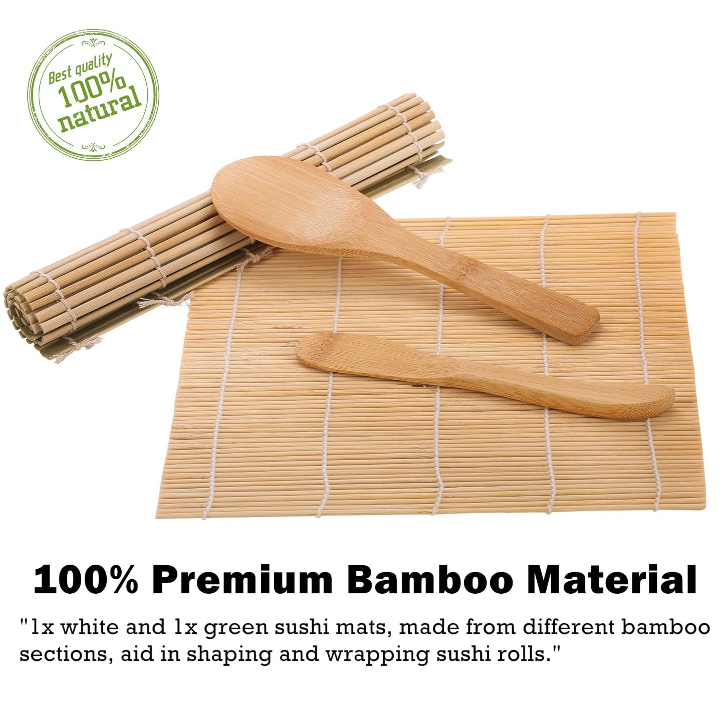 FUNGYAND Sushi Making Kit, All-in-One Bazooka Roller Set with Bamboo Mats, Avocado Slicer, Paddle, Knife, Chopstick & Holders, Cotton Bag - DIY Maki Roller Machine