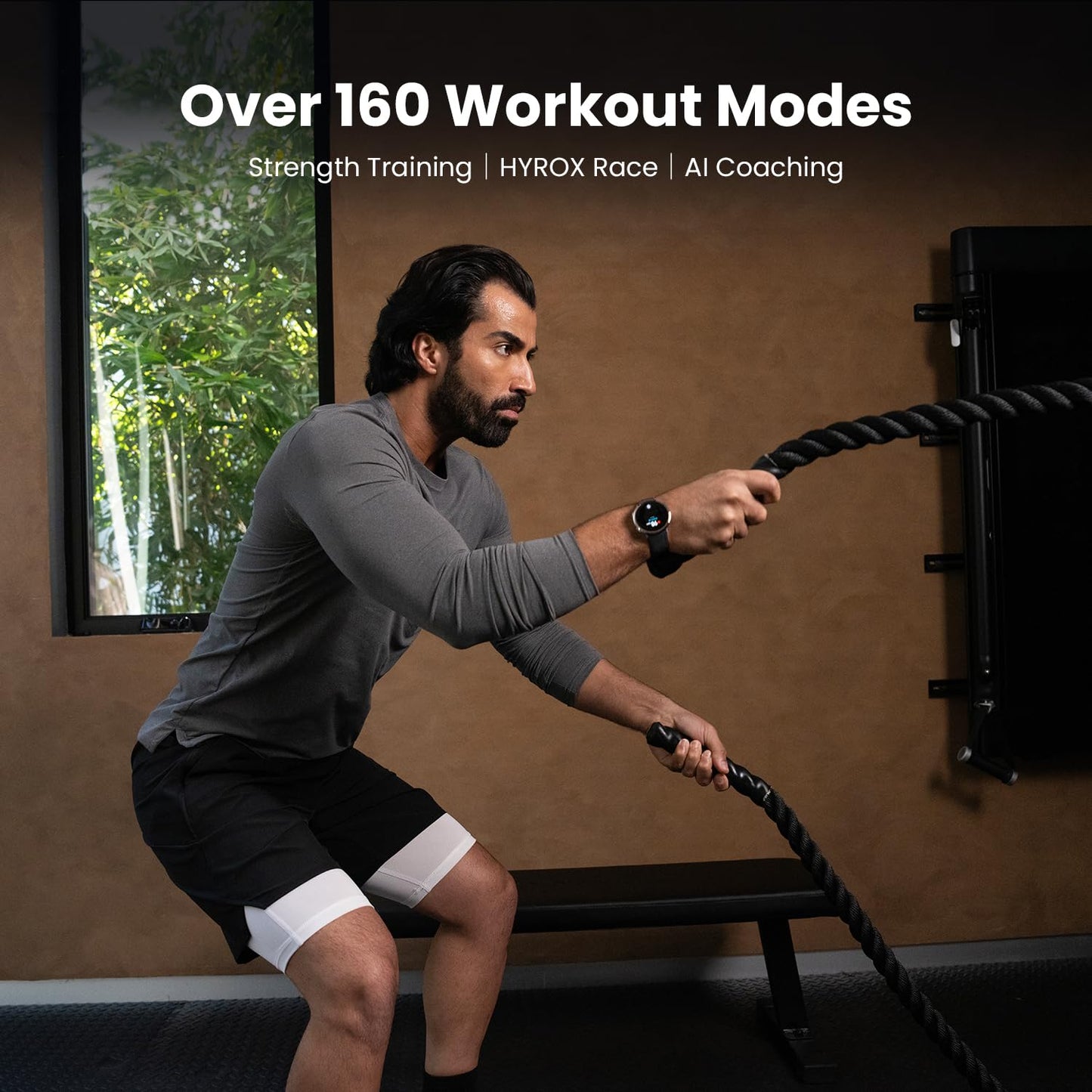 Amazfit Active 2 Premium Smart Watch Fitness Tracker (Round) for Android & iPhone, 10 Day Battery, Water Resistant, GPS Maps, Heart & Sleep Monitor, HYROX Mode, Sapphire Glass, Leather + Sport Strap