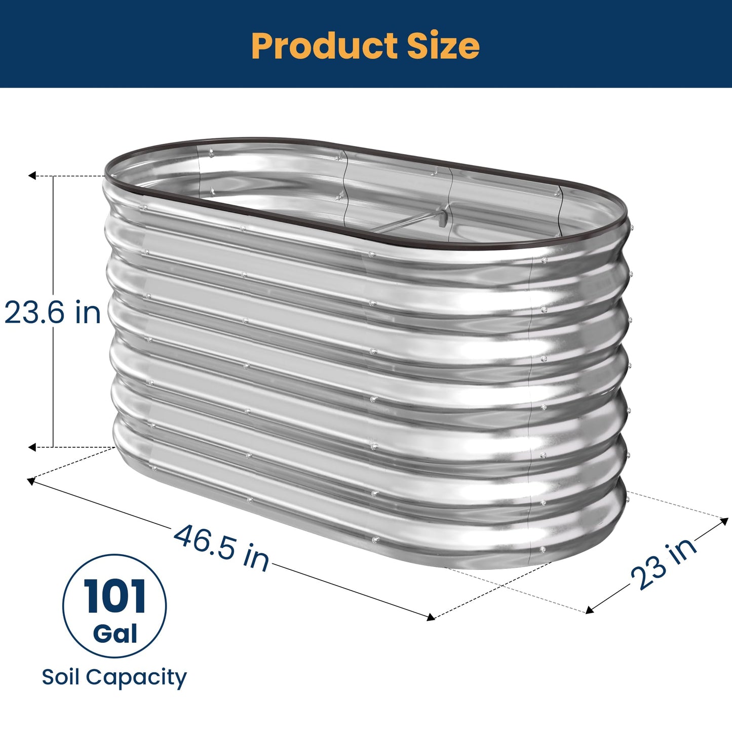 ENJOYBASICS Raised Garden Bed Kit, Galvanized Deep Root Planter 4x2x2ft Box Outdoor for Vegetables, Large Bottomless Metal Raised Bed for Gardening, Growing Broccoli, Beans, Fruits, Flower