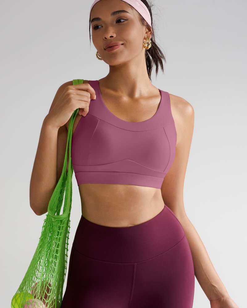 RUNNING GIRL High Impact Sports Bras for Women,Racerback Red Bra Workout Crop Tank Tops Longline Sports Bra Push up (WX2667 Pink,3XL)