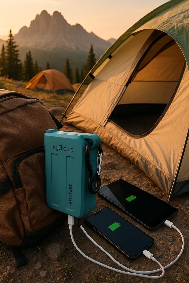 myCharge Portable Charger Waterproof USB C Power Bank Adventure, Rugged Outdoor External Battery Pack Backup (6700 mAh (Blue))