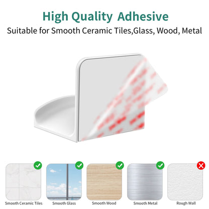 HomeMount Headphone Stand Headset Holder - Adhesive Gaming Headphone Hanger Hook Desk Mount for Most Headphone & Controller (White)