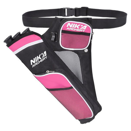 SHENG-RUI Archery Arrow Quiver Holder Left Hand,3-Tubes Hip Quiver Arrow Bag with Adjustable Belt for Youth & Adults Arrows Hunting Target Practicing
