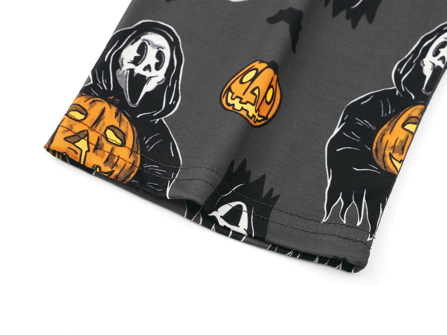 Beezizac Cool Pajamas for Boys - Ghost & Pumpkin Pull-on Long Sleeves & Pants Set 2-PC Soft PJ Kids Size 10