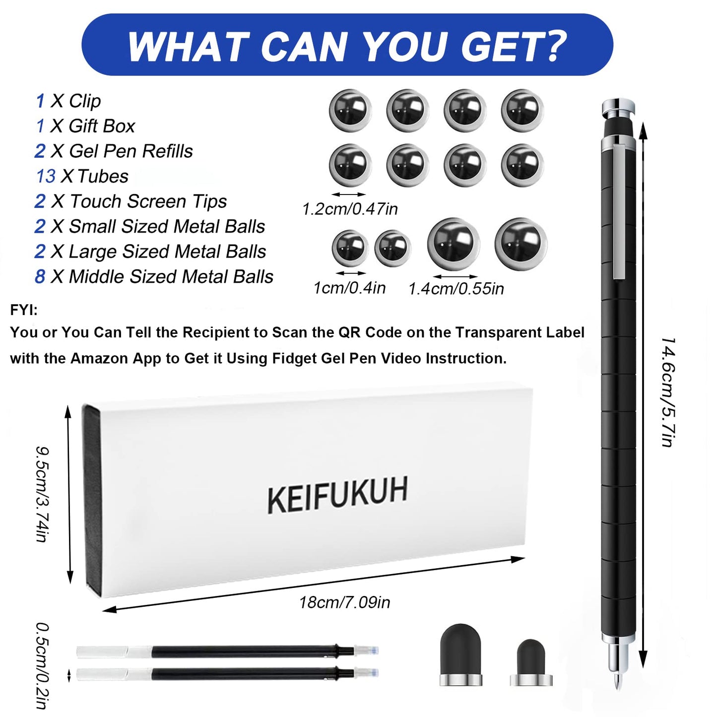 Fun Men Gifts Fidget Gel Pens - Unique Birthday Gift for Mens, Novelty Christmas Stocking Fillers Easter Anniversary Valentines Day Present Ideas Small Gadgets, Cool Secret Santa Gift for Him