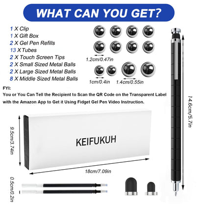 Fun Men Gifts Fidget Gel Pens - Unique Birthday Gift for Mens, Novelty Christmas Stocking Fillers Easter Anniversary Valentines Day Present Ideas Small Gadgets, Cool Secret Santa Gift for Him