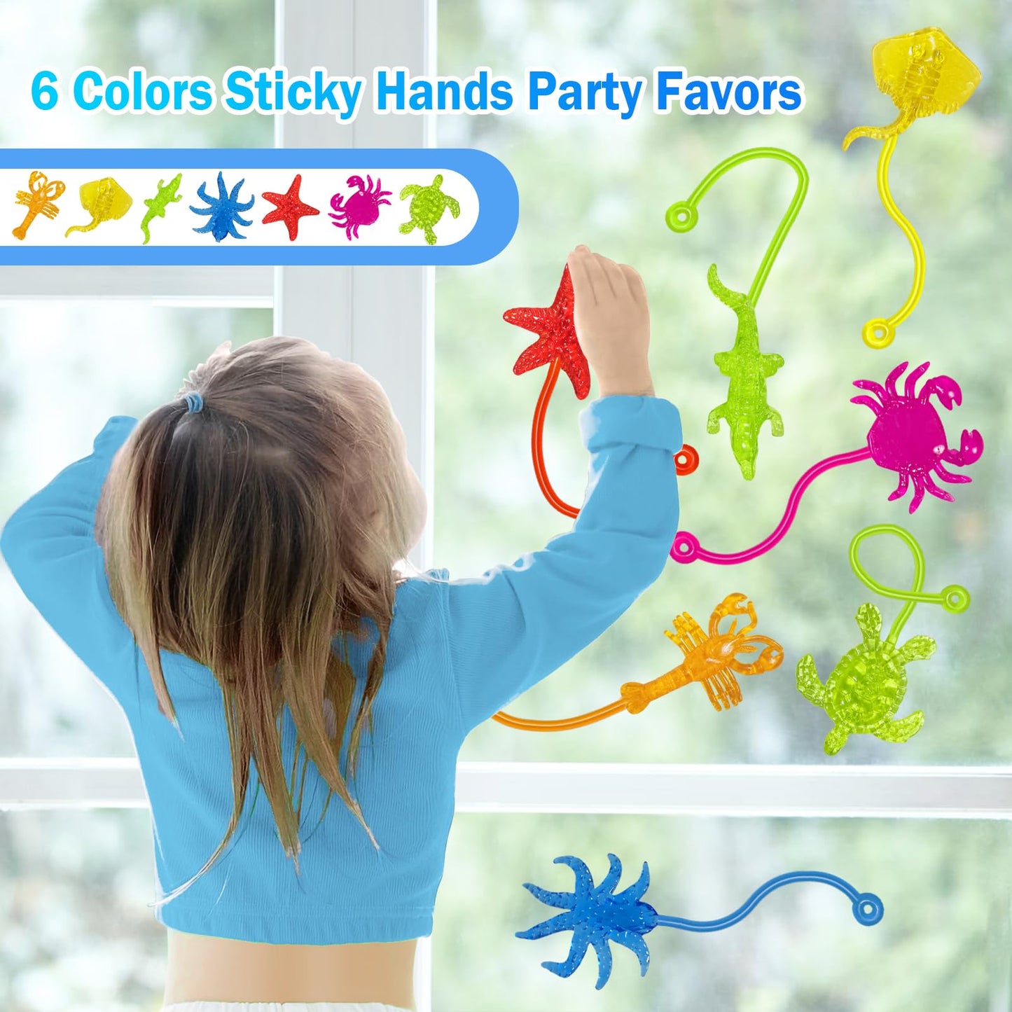 Valentines Sticky Hands Bulk 48PCS Valentines Day Gifts for Kids Classroom Prizes Valentines Party Favors for Kids Stretchy Heart Sticky Hand Toy Valentines Day Goodie Bag Stuffers Kid Party Supplies