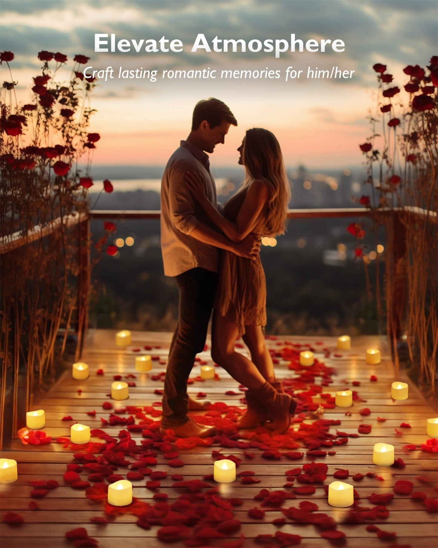 Homemory 12Pcs Flickering Flameless Candle Battery Operated, 200+Hours Fake Electric LED Tea Lights for Votive, Centerpiece Table Decorations, Wedding, Aniversary, Halloween, Christmas