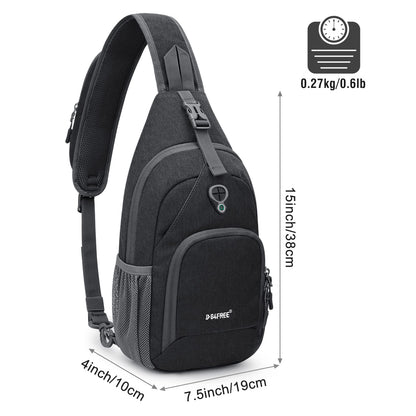 G4Free RFID Sling Bag Crossbody Backpack Chest Shoulder Bag Casual Gym Daypack Men Women Outdoor Cycling Travel Hiking
