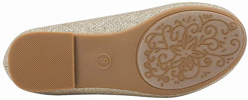DREAM PAIRS Girls Dress Shoes Slip on Ballerina Flats for Wedding/Party,Size 1 Little Kid,Gold/Glitter,MUY