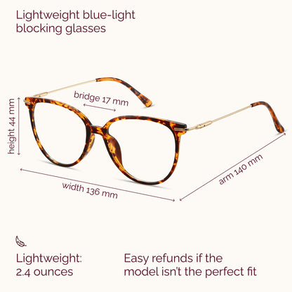 Gaoye Blue Light Blocking Glasses Women/Men, Fashion Round Cateye Frame UV Ray Filter Computer Gaming Glasses