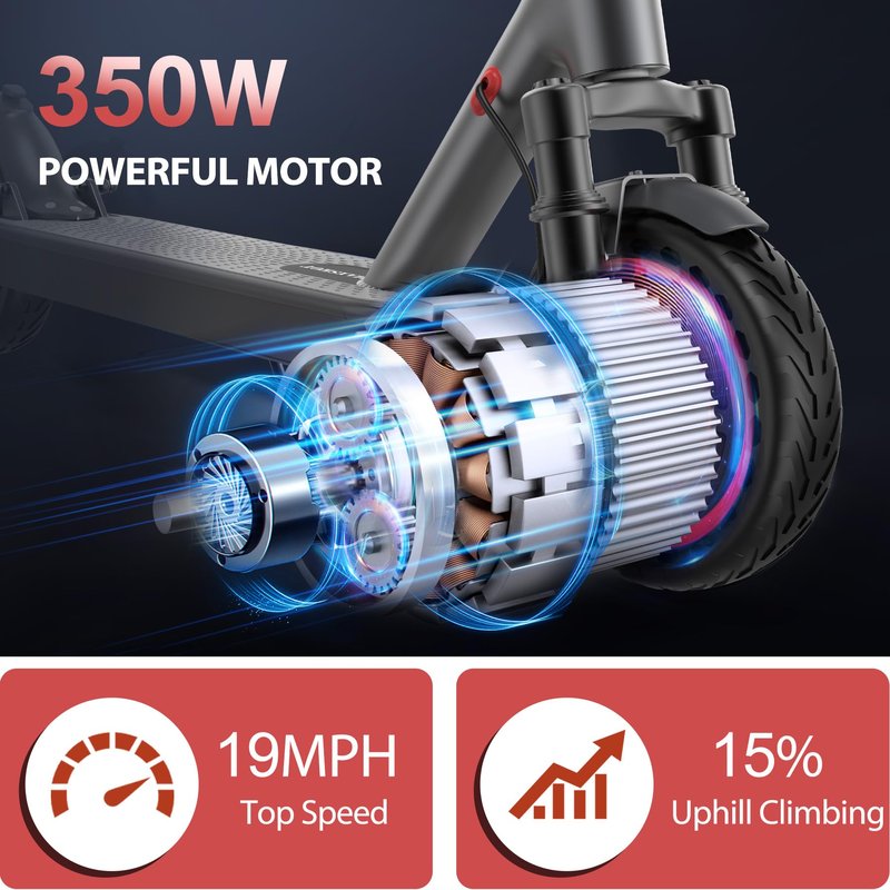 MAXSHOT Electric Scooter for Adults, 8.5/14" Tires, 19/22Mph, 350W/500W Motor, 16-28 Miles Range, Folding E-Scooter with Dual Suspension,APP Control