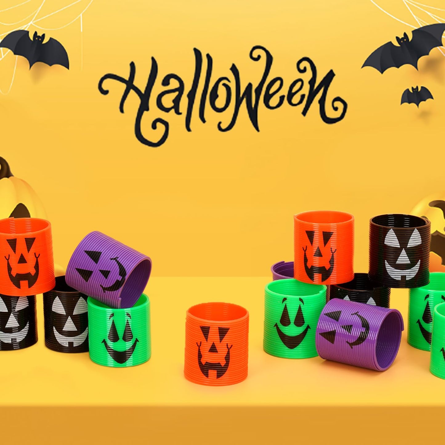 AYOGU Pack of 48 Magic Springs for Halloween Party Favors, Mini Magic Springs Toys for Kids-Perfect for Trick or Treat Party Supplies
