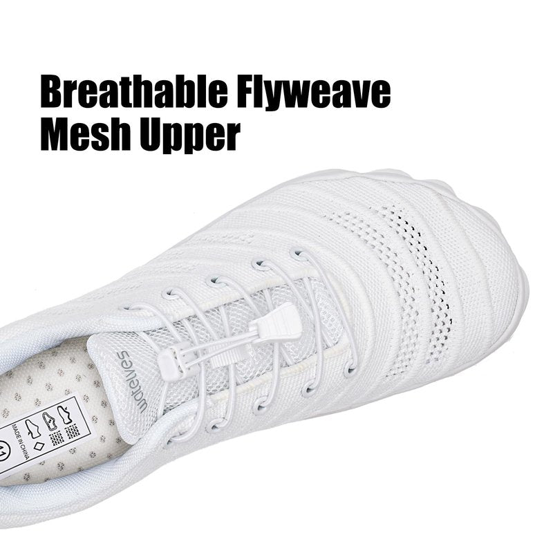 WateLves Water Shoes Women Men Anti Slip Barefoot Wide Toe Beach Breathable Walking Shoes Minimalist Zero Drop Sneakers for Beach Travel Hiking(B-White,42)