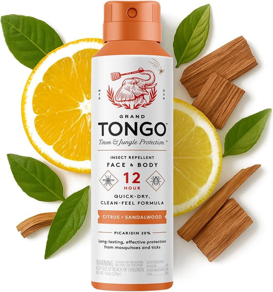 DEET-Free Insect Repellent - 12-Hour Picaridin Protection | Citrus & Sandalwood Scent