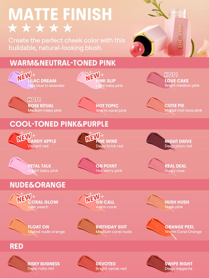 SHEGLAM Color Bloom Liquid Blush-Candy Apple